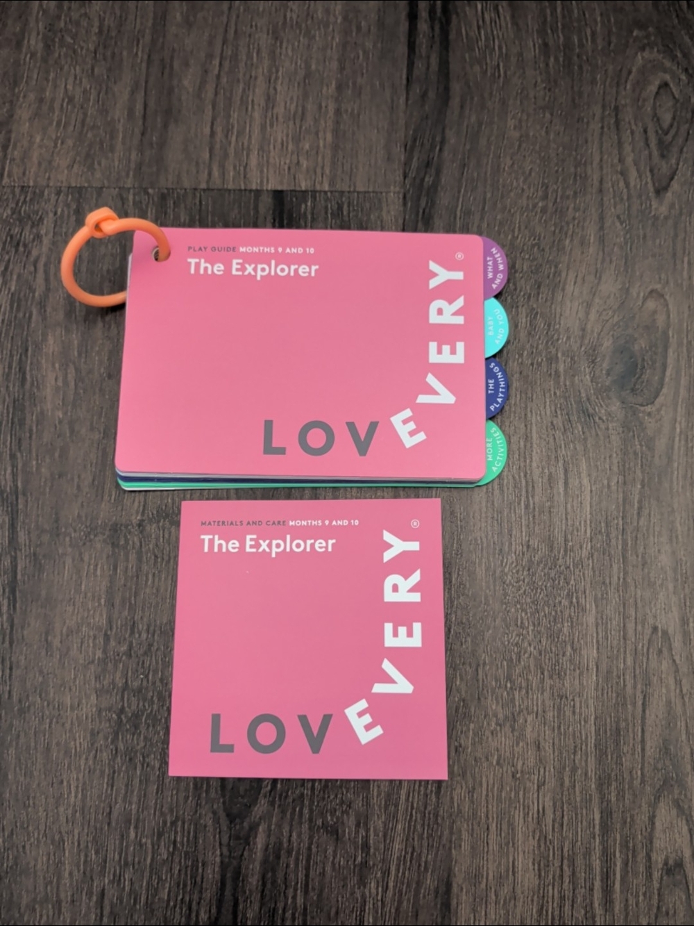 LOVEVERY Baby Book Play Guide with ring for 9-10 months like new - The Explorer